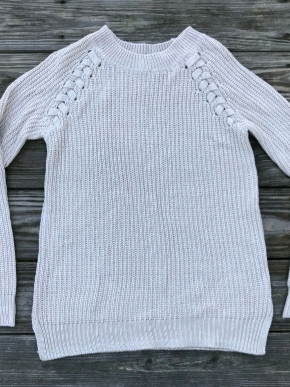 SO "Perfectly Soft" Beige Ribbed Knit Sweater- Size: Medium